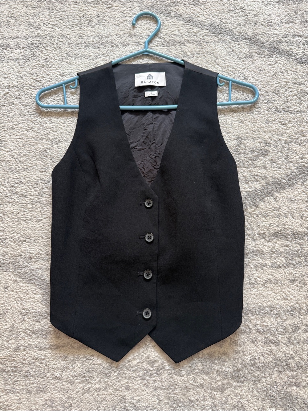 Babaton Black Tailored Button Vest